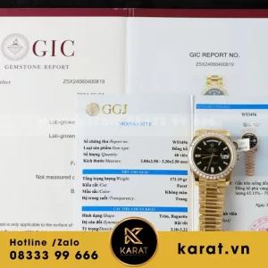 Đồng Hồ Rolex Day-Date Mặt Đen Chế Tác Bọc Vàng Trọng Lượng 175Gram QF 40mm