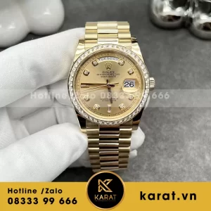 Đồng hồ rolex daydate 36mm yellow gold diamond benzel