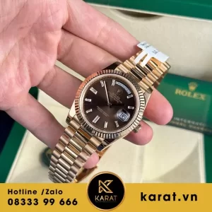Đồng hồ Rolex daydate bọc vàng 228235 chocolate 177g
