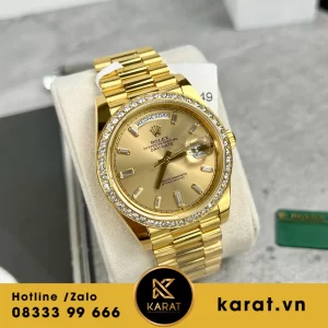 Đồng hồ rolex daydate v3 175g bọc vàng viền moissanite