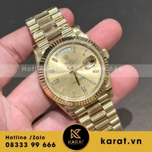 Đồng hồ rolex daydate yellow gold 166g cọc số baguette