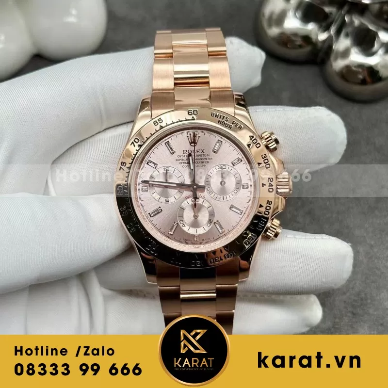 Đồng Hồ Rolex Daytona 116505 Chế Tác Vàng Đúc 18k Mặt Số Sundust 40mm