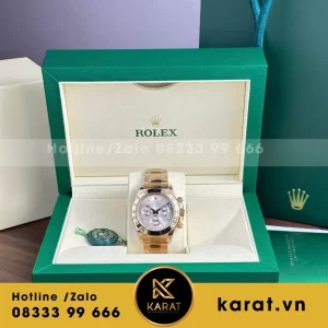 Đồng Hồ Rolex Daytona 116505 Vàng Hồng Cọc Số Đính Đá Nhà Máy Clean 40mm