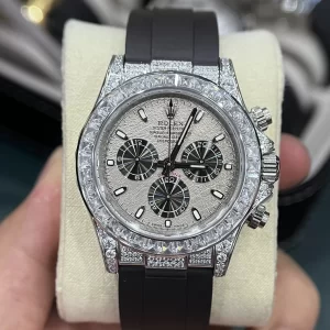 Đồng Hồ Rolex Daytona 116519 Mặt Số Khảm Trai Viền Full Đá Siêu Cấp