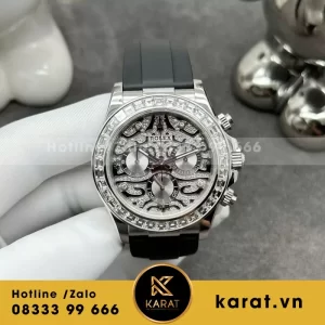 Đồng Hồ Rolex Daytona 116589TBR Eye Of Tiger Chế Tác Vàng Trắng 18k Kim Cương Thiên Nhiên