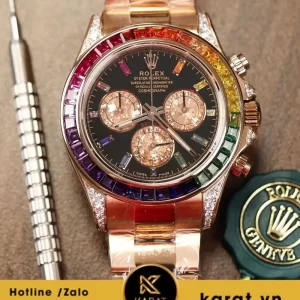 Đồng hồ Rolex Daytona 116595RBOW 'Rainbow' Rose Gold Black Dial king factory replica