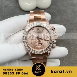 Đồng Hồ Rolex Daytona 126595TBR Chế Tác Bọc Vàng Đính Kim Cương Moissanite Baguette 40mm
