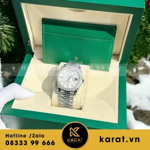 Đồng hồ rolex daytona 40mm độ mặt thiên thạch viền kim cương baguette moissanite