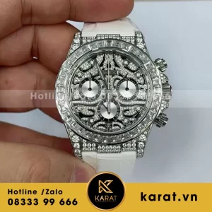 Đồng hồ rolex daytona mắt hổ chế tác vàng đúc kim thiên nhiên