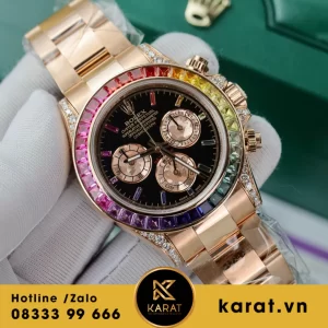 Đồng hồ rolex  Daytona Rainbow 116595RBOW Chế Tác Vàng khối kim cương thiên nhiên