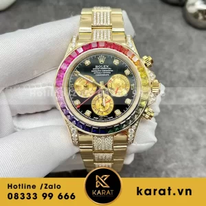 Đồng hồ rolex daytona rainbow 116598Rbow - 78608 chế tác nạm kim cương yellow gold