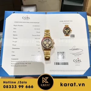 Đồng hồ rolex daytona rainbow 116598RBOW yellow gold bọc vàng moissanitte
