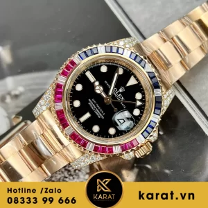 Đồng hồ  Rolex GMT-Master II 126755 SARU  bọc vàng kim moissanite