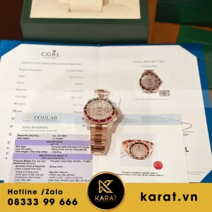 Đồng hồ rolex GMT - Master II M126755SARU bọc vàng độ kim cương moissanite