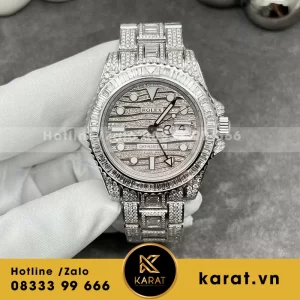 Đồng hồ rolex GMT msster II vàng đúc kim cương thiên nhiên