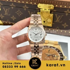 Đồng Hồ Rolex Land-Dweller 127236 Replica 11 Mặt Trắng Họa Tiết Tổ Ong 36mm