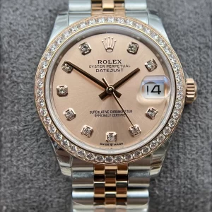 Đồng Hồ Rolex Like Auh Datejust 179171 Mặt Số Hồng Cọc Số Kim Cương
