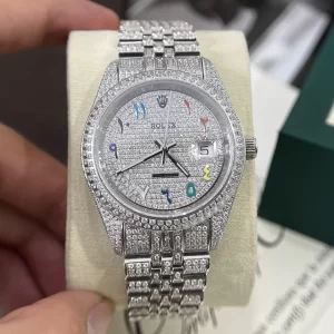 Đồng Hồ Rolex Like Auth Datejust 126300 Rainbow Diamond