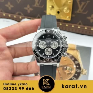 Đồng Hồ Rolex Nam Replica 11 Daytona 126519LN Mặt Đen Cọc Số Đính Đá Xưởng VS 40mm