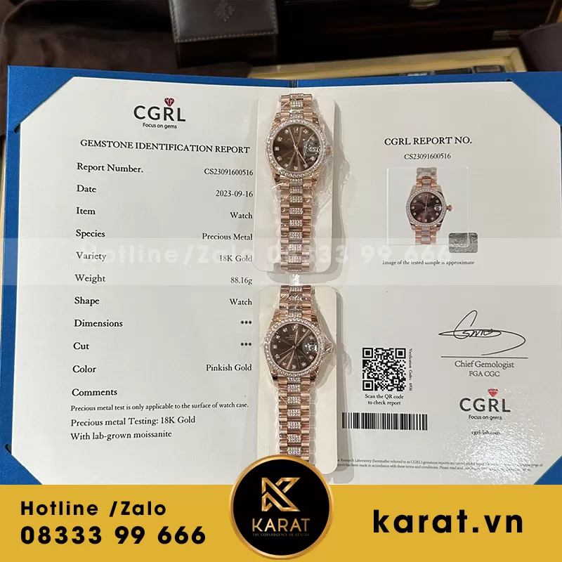 Đồng hồ rolex nữ 31mm bọc vàng độ kim cương moissanite