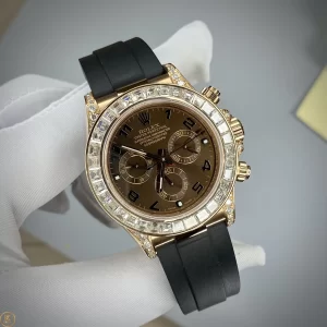 Đồng Hồ Rolex Rep 1:1 Cosmograph Daytona 116515LN Mặt Số Chocolate, Vành Benzel Nạm Kim Cương