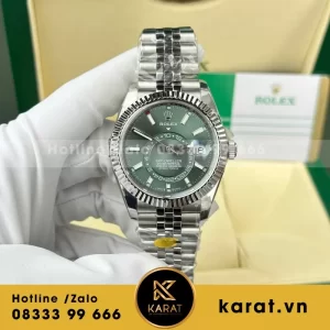 Đồng Hồ Rolex Rep 11 Sky Dweller 326934 Mặt Xanh Ngọc Dây Jubilee 42mm