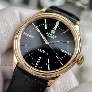 Đồng Hồ Rolex Replica 1:1 Cellini Time 50505 Mặt Số Đen