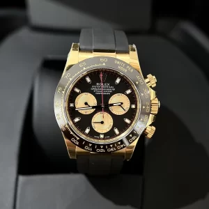 Đồng Hồ Rolex Replica 1:1 Cosmograph Daytona 116518LN Mặt Số Đen Và Vàng Champagne