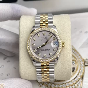 Đồng Hồ Rolex Replica 1:1 Datejust 31mm Niềng kim cương Moissanite