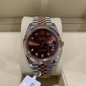 Đồng Hồ Rolex Replica 1:1 Datejust 36mm 126331 Mặt Số Chocolate Nạm Kim Cương