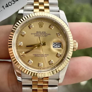 Đồng Hồ Rolex Replica Datejust 126333 Demi Vàng 18k