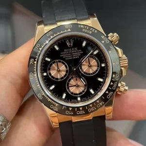 Đồng Hồ Rolex Siêu Cấp 1:1 Cosmograph Daytona 116515LN Mặt Số Đen Hồng