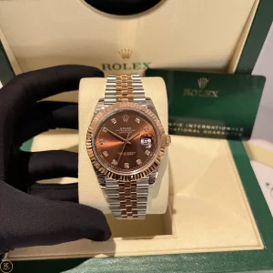 Đồng Hồ Rolex Siêu Cấp 1:1 Datejust 41 126331 Mặt Số Chocolate Nạm Kim Cương