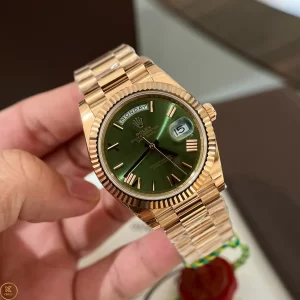 Đồng Hồ Rolex Siêu Cấp 1:1 Day-Date 40 228235 Mặt Số Xanh Olive