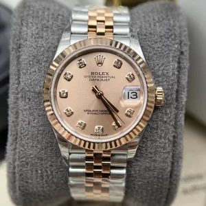 Đồng Hồ Rolex Siêu Cấp Datejust 179171 Mặt Số Hồng Cọc Số Kim Cương