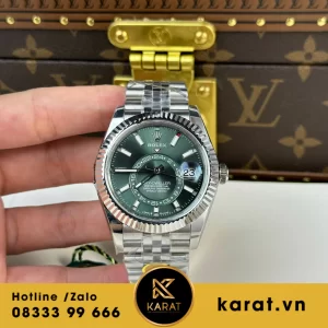 Đồng hồ  Rolex Sky-Dweller 326934 green dial jubilee rep 11