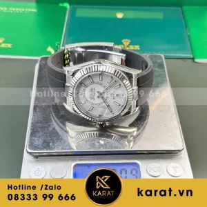 Đồng hồ Rolex Sky Dweller 336238 rep 11 mặt trắng dây cao su cao cấp 42mm