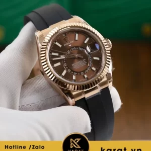 Đồng Hồ Rolex Sky-Dweller Vàng Everose 18ct Màu Chocolate noob factory