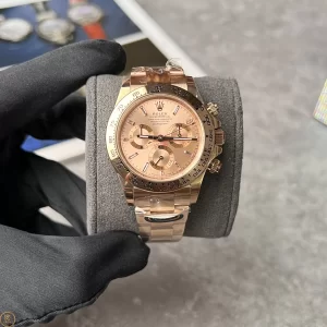 Đồng Hồ Rolex Super Fake 1:1 Cosmograph Daytona 116505 Mặt Số Hồng Cọc Số Kim Cương Baguette