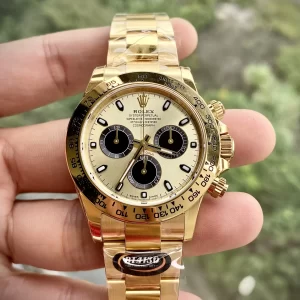 Đồng Hồ Rolex Super Fake Cosmograph Daytona 116508 Mặt Số Vàng Champgne Đen