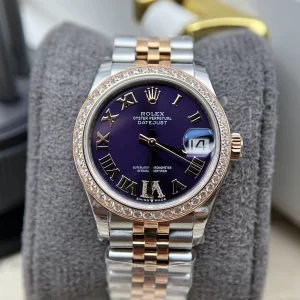 Đồng Hồ Rolex Super Fake Datejust Mặt Xanh Blue Demi Vàng 18k
