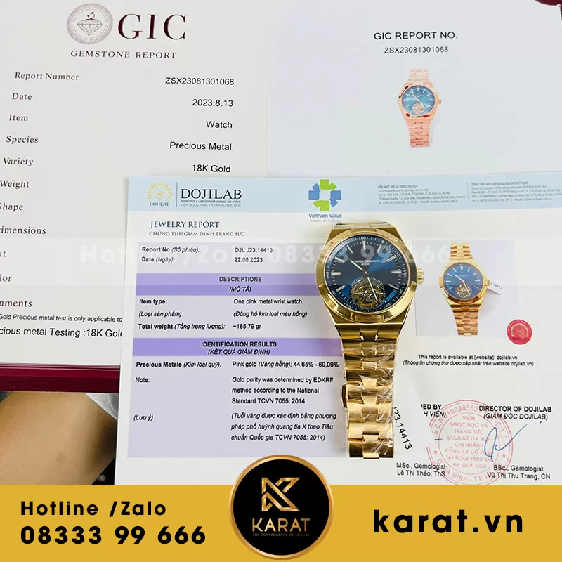 Đồng hồ vacheron consatntin tourbillon bọc vàng fake 11