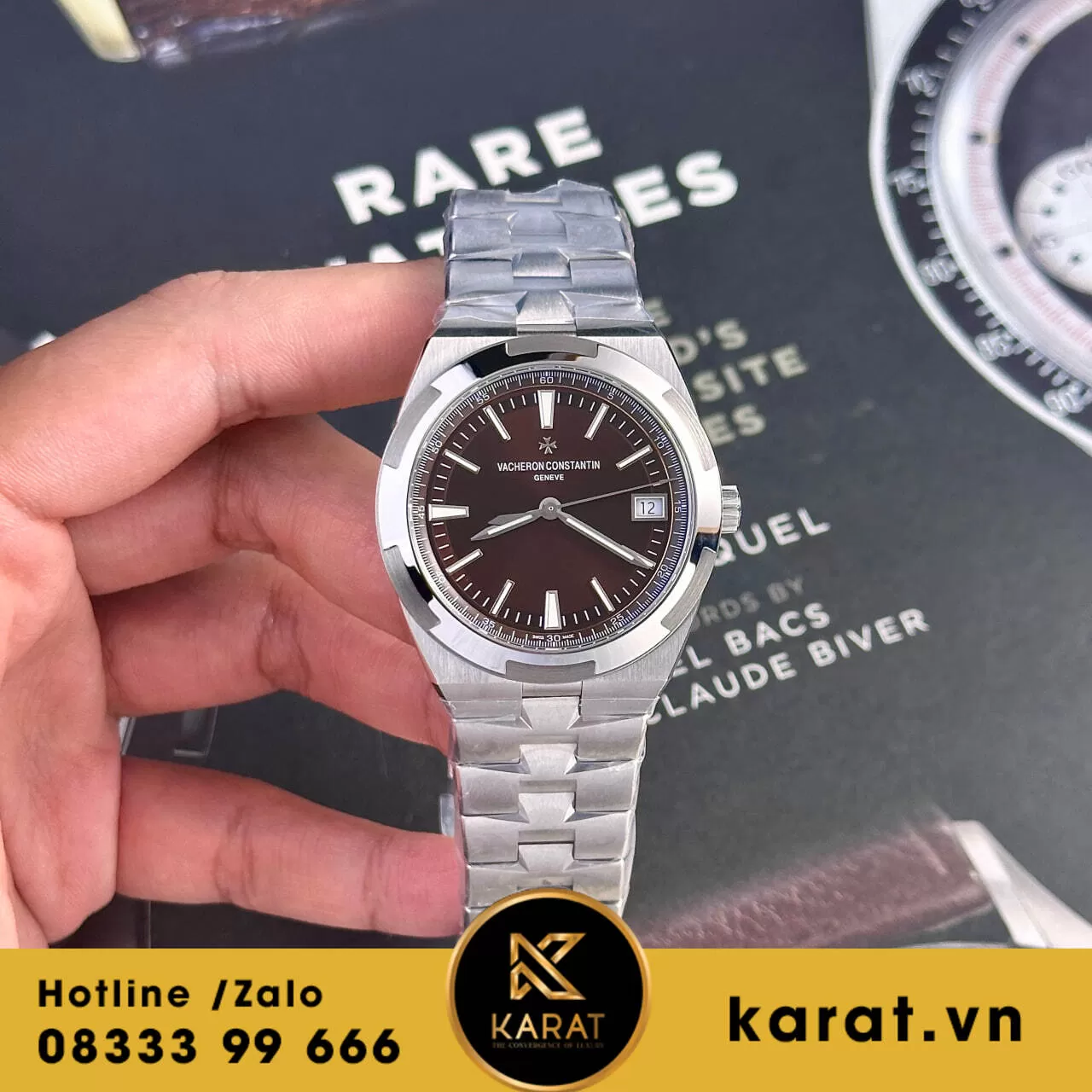 Đồng hồ Vacheron Constantin Overseas mặt nâu fake