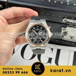 Đồng Hồ Vacheron Constantin Rep 11 Overseas Dual Time 47450 Demi Vàng Hồng Xưởng 9F 42mm