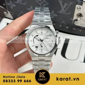 Đồng Hồ Vacheron Constantin Rep Cao Cấp Overseas Dual Time 47450 Màu Trắng 9F 42mm