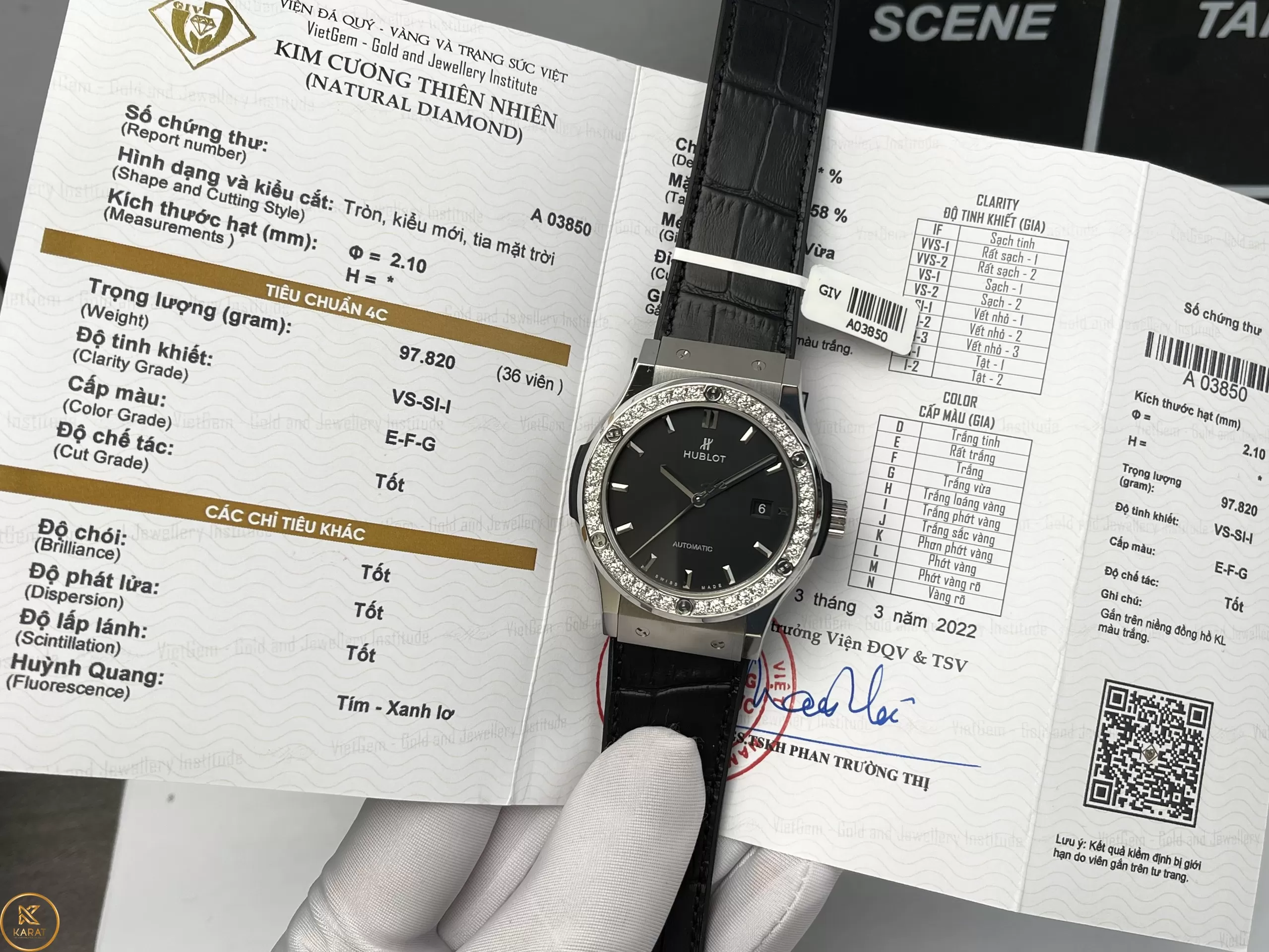 HUBLOT CLASSIC FUSION TITANIUM CUSTOM DIAMONDS 42 MM