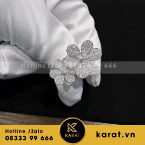 Khuyên tai nữ van cleef & arpels VCA frivole earrings white gold nhập HK