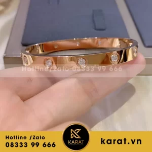 Lắc Tay Cartier Love chế tác Hongkong vàng 18k. Kim cương thiên nhiên