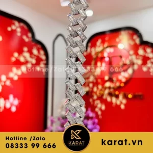 Lắc Tay Cuban 18K Moissanite