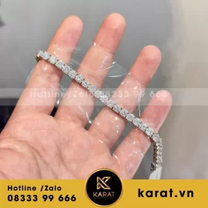 Lắc Tay tenis thiết kế vàng 18k kim cương thiên nhiên